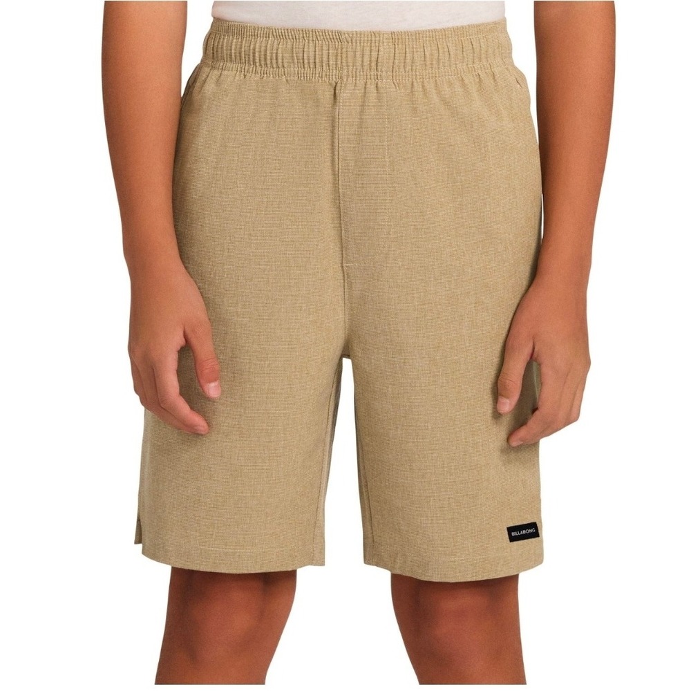 Billabong Youth Shorts Khaki Tan Recycled 4-Way Stretch Elastic Waist L 14/16